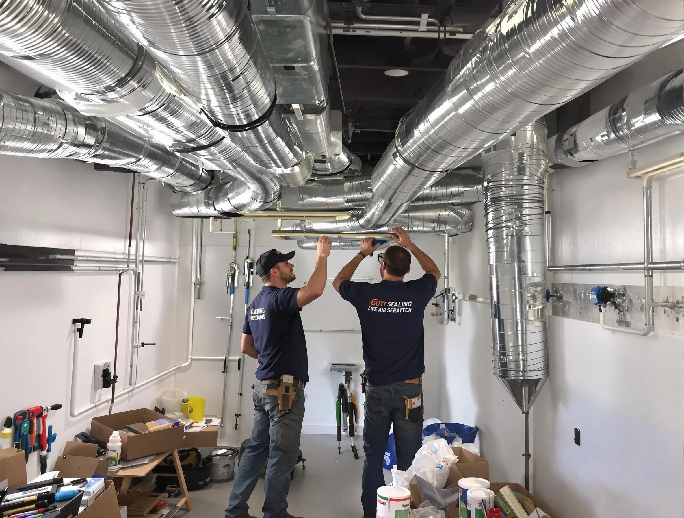 Bethel Park Air Duct Cleaning technician applying professional duct sealing solutions in Bethel Park