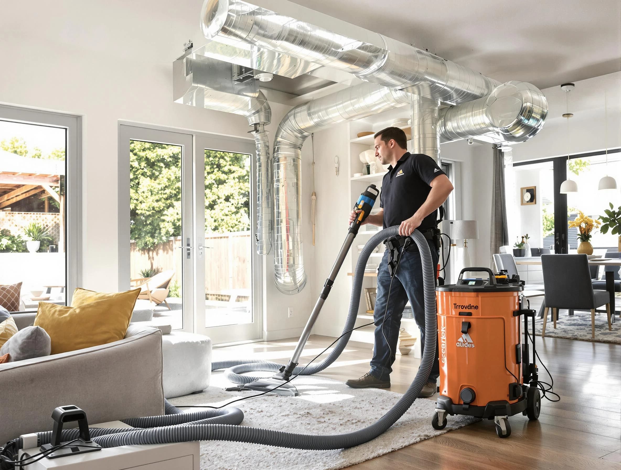 Bethel Park Air Duct Cleaning specialist performing thorough residential duct cleaning using advanced equipment in Bethel Park