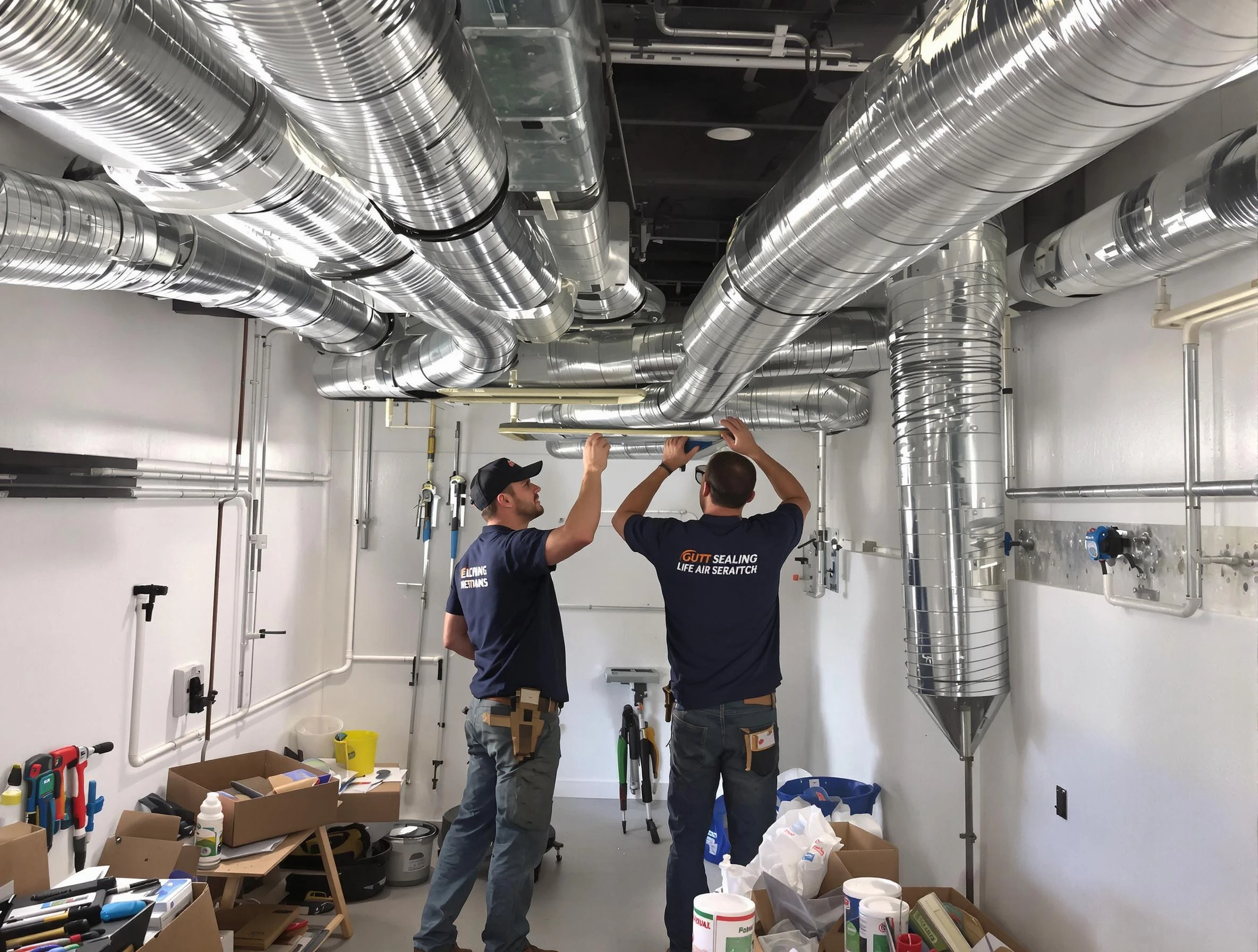 Bethel Park Air Duct Cleaning technician applying professional duct sealing solutions in Bethel Park