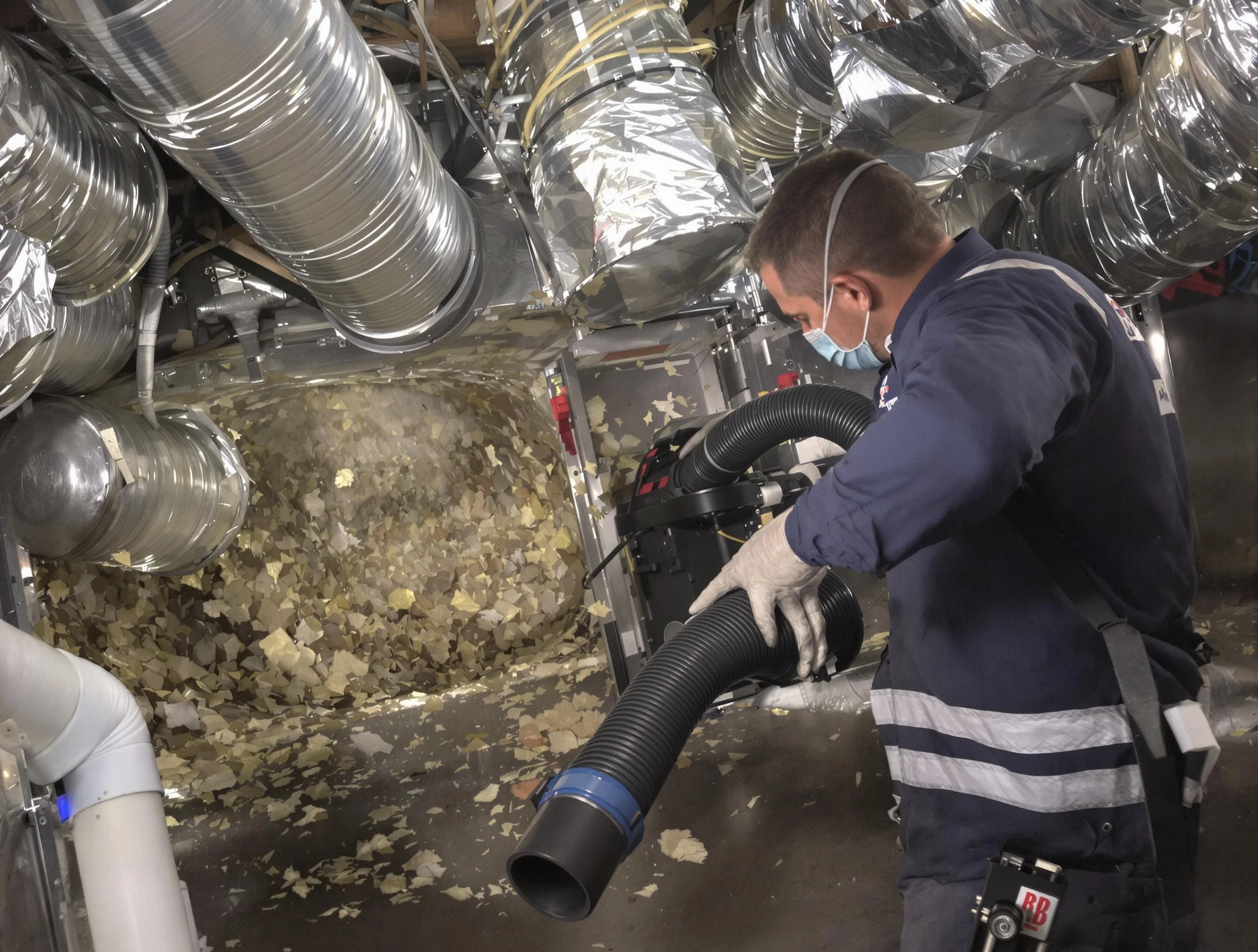 Bethel Park Air Duct Cleaning specialist operating negative pressure cleaning equipment for thorough duct maintenance in Bethel Park
